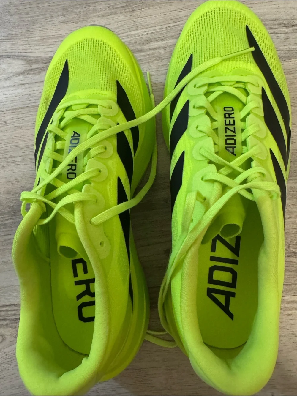 adidas Adizero Neon Yellow with Black Women's Athletic Running Shoes